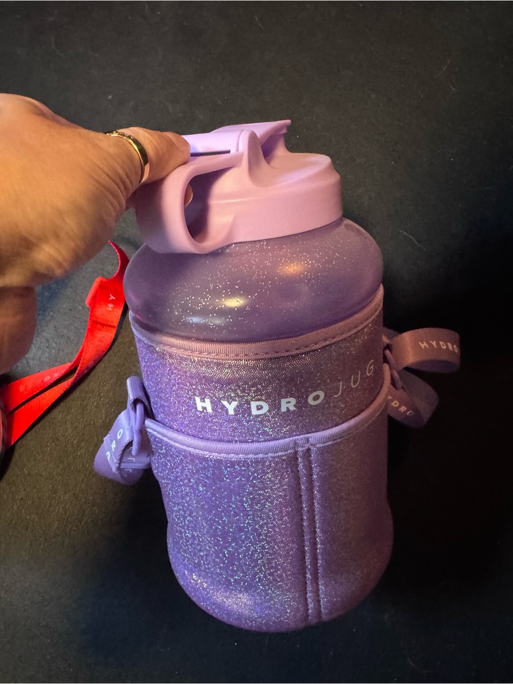 HydroJug Sparkle Purple Water Bottle with Matching Sleeve